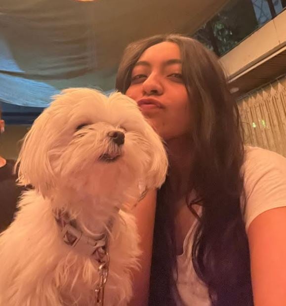 Shazia Samji with her pet