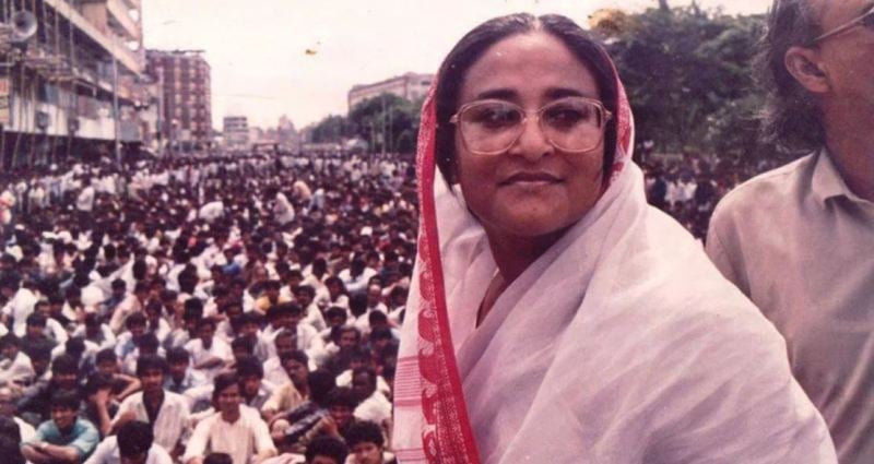 Sheikh Hasina during a rally (1992-1995)
