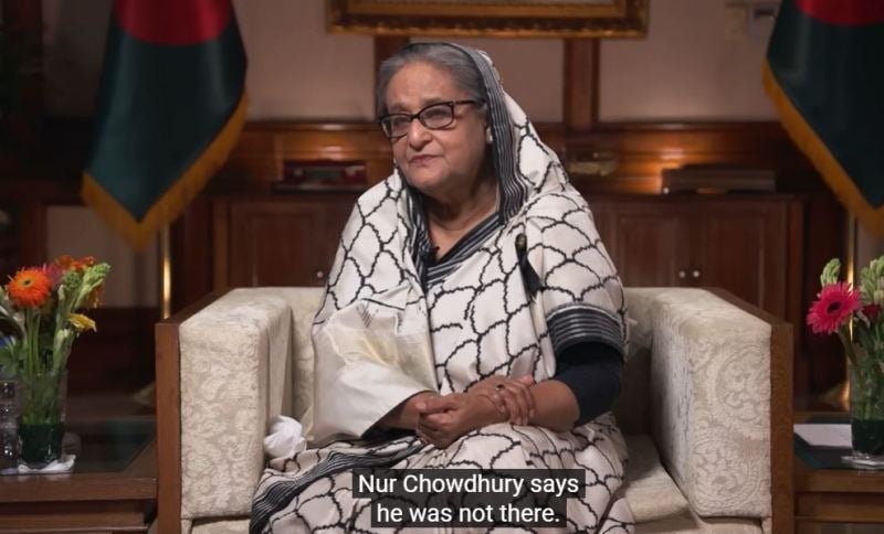 Sheikh Hasina in a still from the documentary series 