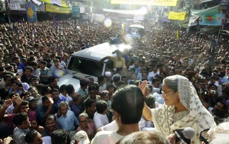 Sheikh Hasina just before a grenade attack on 21 August 2004
