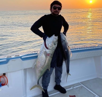 Sheikh Mana posing with the fish