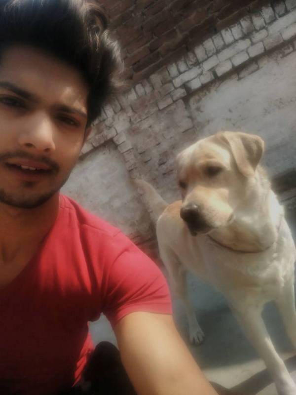 Shekhar Kaushal with a dog