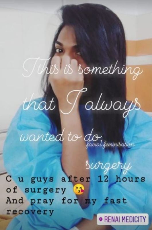 Sherin after getting her facial feminising surgery