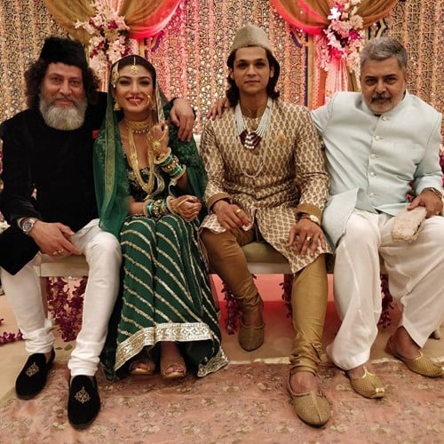 Shernavaz Jijina with the cast of Mirzapur during the shoot of the last episode