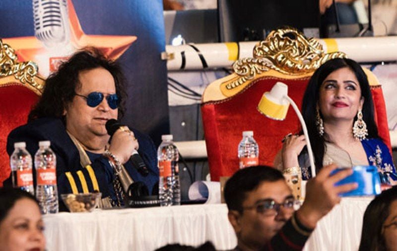 Shibani Kashyap and Bappi Lahiri as judges on the TV show titled Dil Ki Awaaz (2019) in Oman