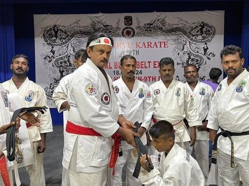 Shihan Hussaini with his karate students