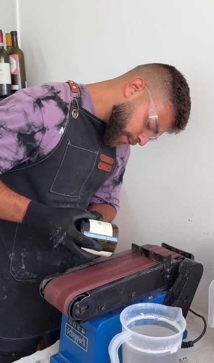 Shilo Shalom during the candle-making process