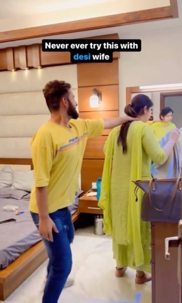 Shilpa Khatwani and her husband in a still from one of their Instagram videos