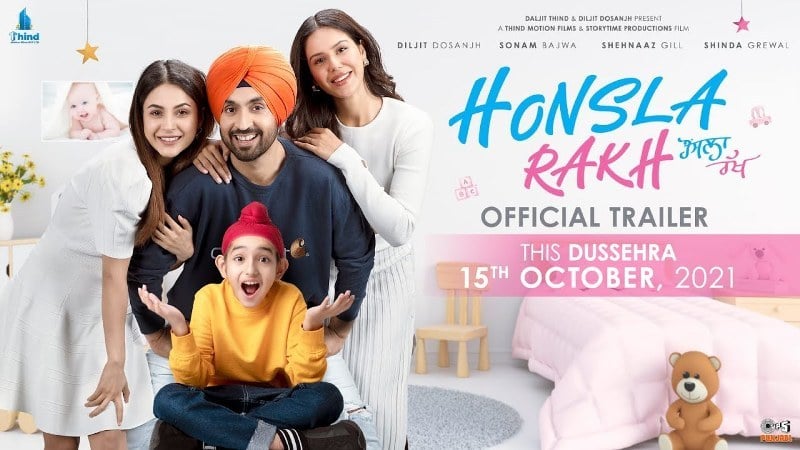 Shinda Grewal on the poster of the movie Honsla Rakh