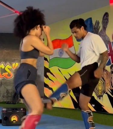 Shinnova while practicing boxing