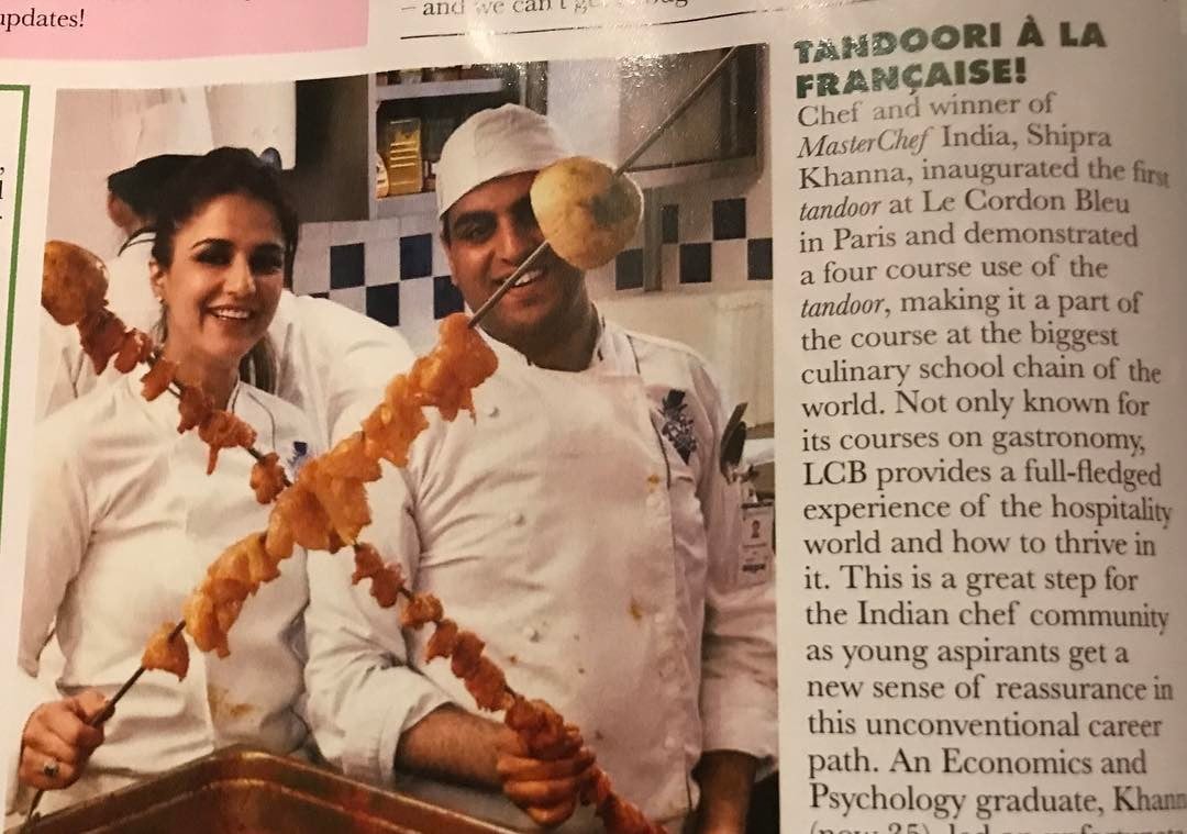 Shipra Khanna while inaugurating a tandoor in Paris