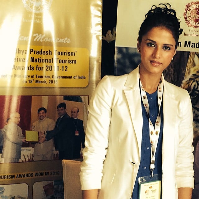 Shipra Khanna while promoting Madhya Pradesh tourism