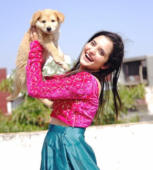 Shiva Choudhary with her pet