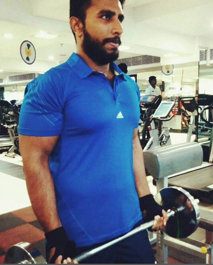 Shivaji Dev during his workout session