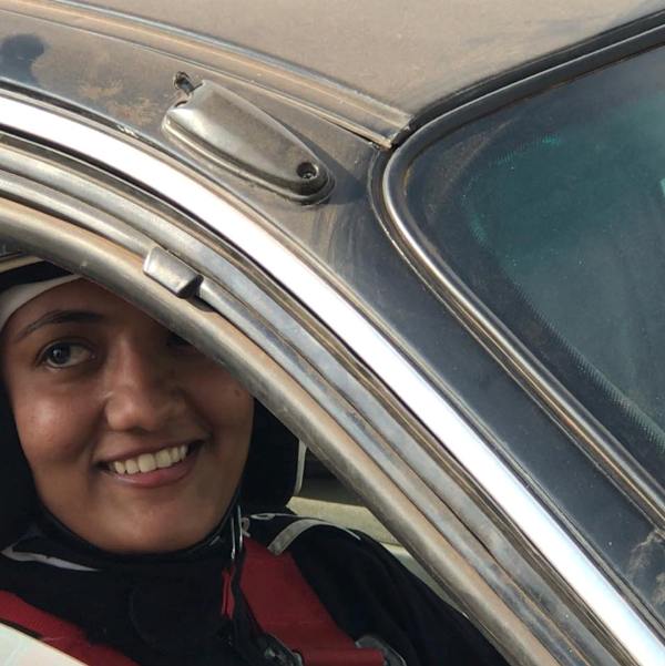 Shivani Pruthvi during a pit stop in a race