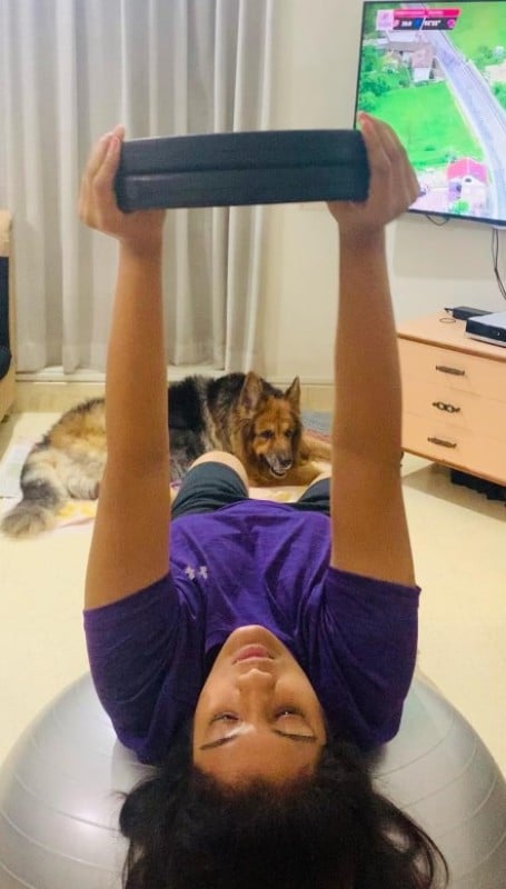 Shivani Pruthvi during a workout session