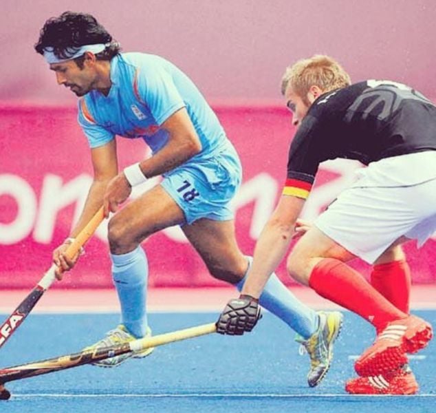 Shivendra Singh left during one of his matches in the 2012 Olympic Games