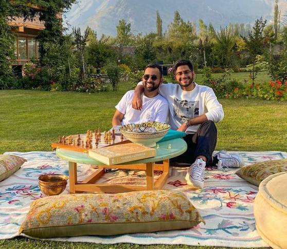 Shivesh with his best friend Saif