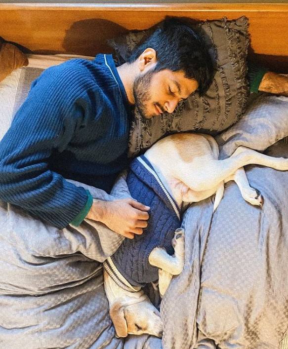 Shivesh with his pet dog Yoda