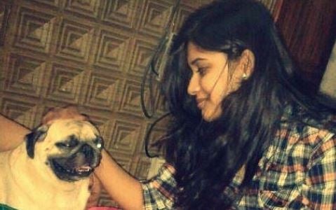 Shivjyoti Rajput with a dog