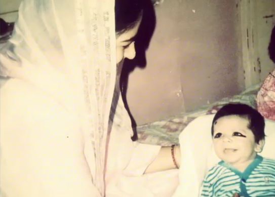 Shoaib Ali with his mother- Childhood Picture