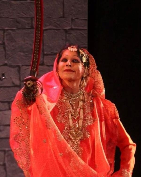 Shovana Narayan pictured while performing the role of Indian freedom warrior Begum Hazrat Mahal at Azadi Ka Amrit Mahotsav (2022)