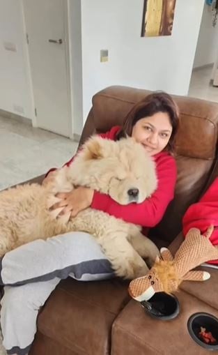 Shreedha Singh with her pet dog