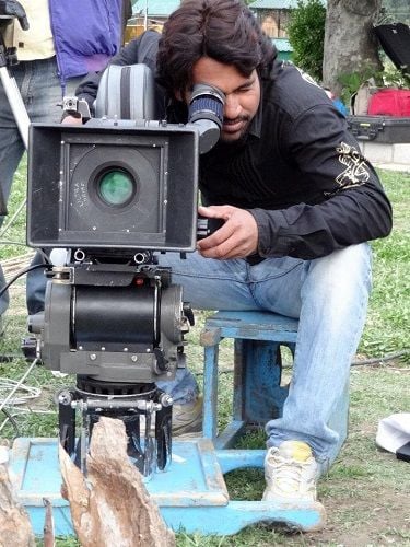 Shreedhar Dubey on the sets of a film