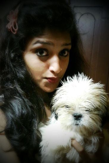 Shreya Anchan and her pet dog