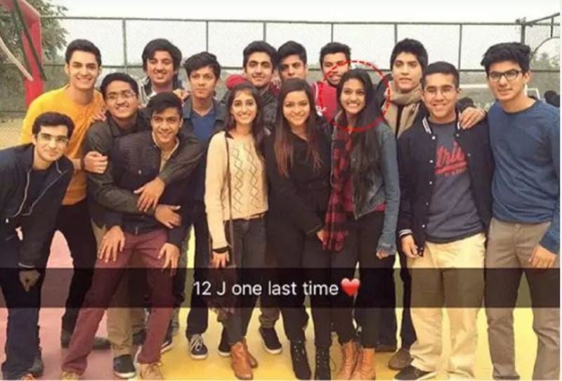 Shreya with her school friends