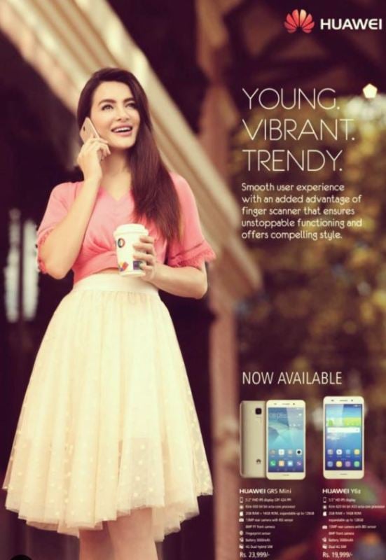 Shristi Shrestha while promoting a mobile brand on her social media account