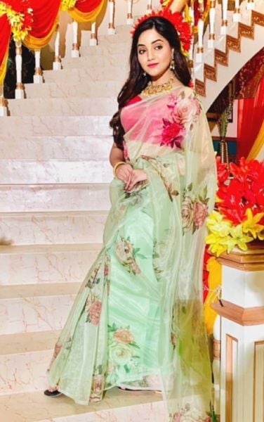 Shritama Mitra on the sets of the Bengali TV series titled 