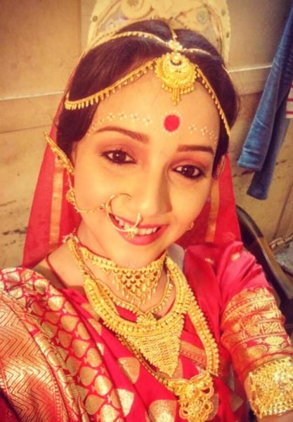 Shritama Mitra on the sets of the Bengali drama TV series titled 