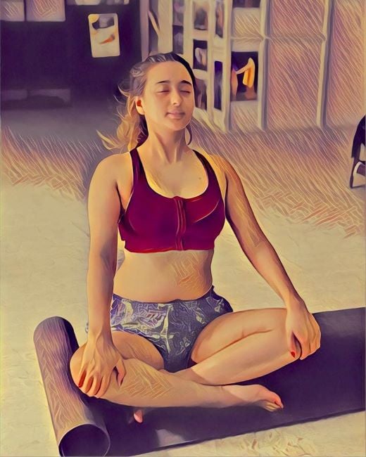 Shweta Mahara meditating