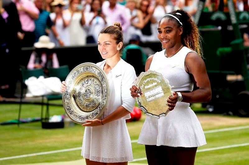 Simona Halep With Serena Williams After Winning Wimbledon