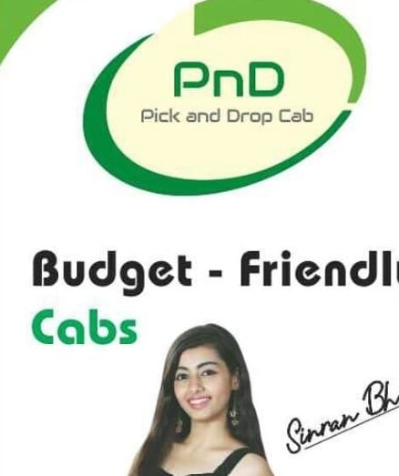 Simran Behl on the poster of an advertisement