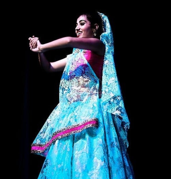 Simran Behl while performing Kathak at a stage show