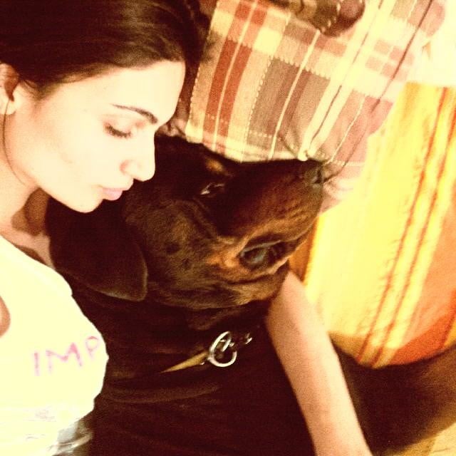 Simran Kaur Mundi and her pet dog