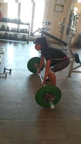 Simran Sharma at a gym