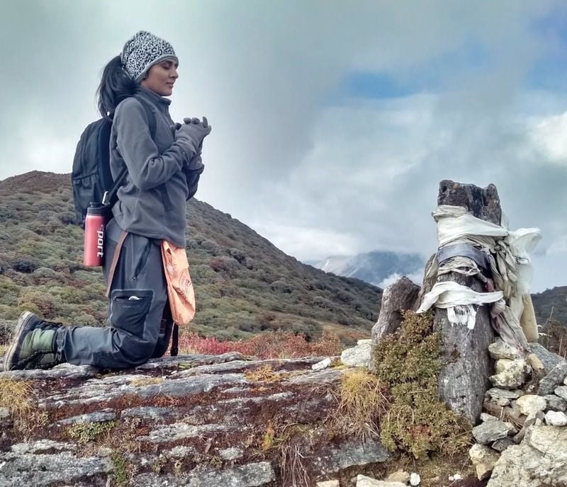 Sindhu Lokhnath during trekking