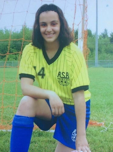 Sinem Kara during a soccer match