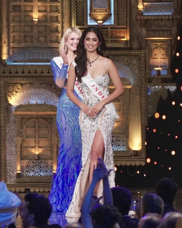 Sinni Shetty as the top eight contestant at the 71st Miss World pageant