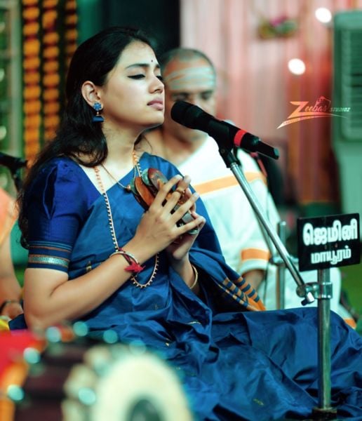 Sivasri Skandaprasad in a still from one of her live singing performances