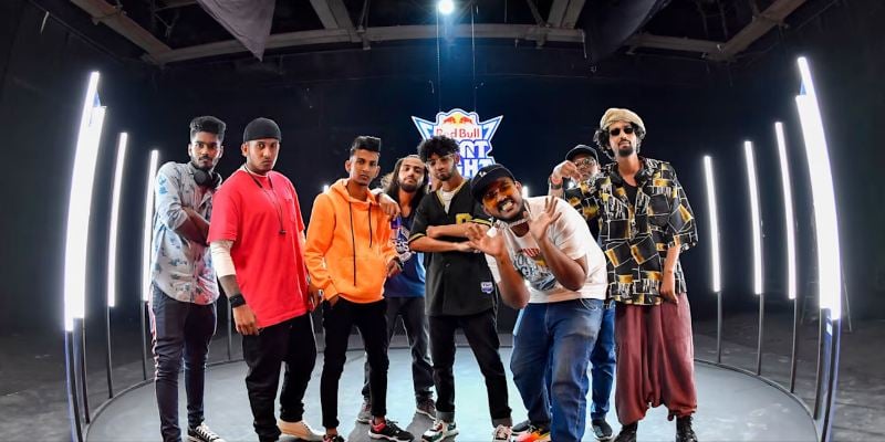 Siyaahi (fourth from left) with other finalists of the show Red Bull Spotlight