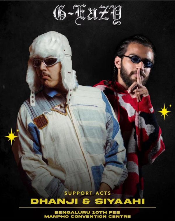 Siyaahi on the poster of the concert of G-Eazy