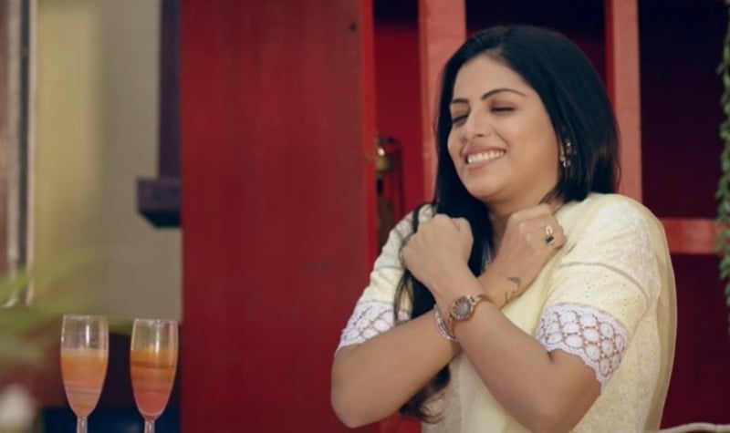 Smita Shewale in a still from the music video of the Marathi song Man He Vede (2020)