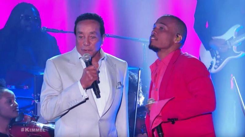 Smokey Robinson and Anderson .Paak, while performing 