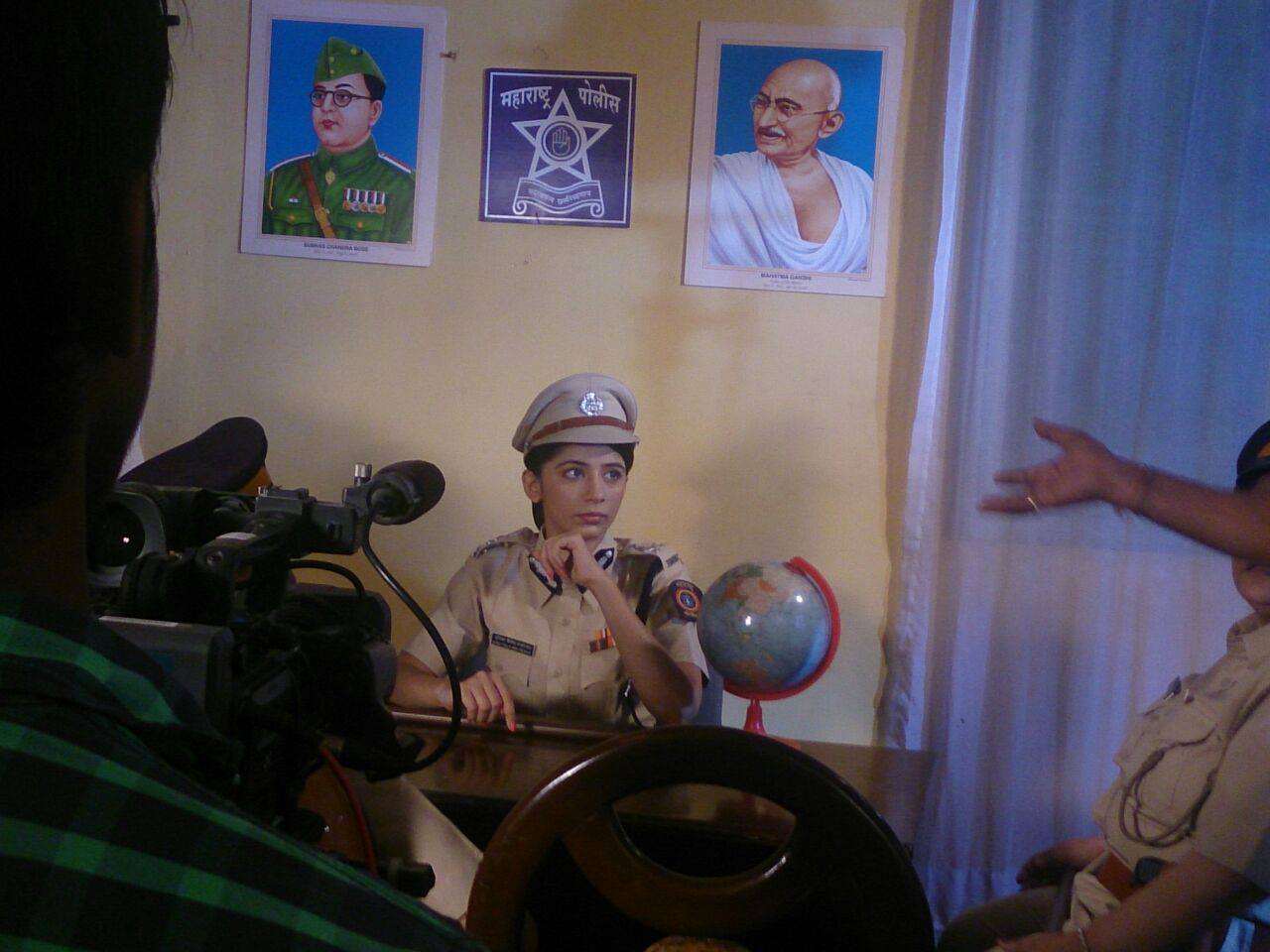 Snehal Rai during the shoot of a TV show