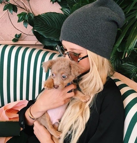 Sofia Richie with her pet dog