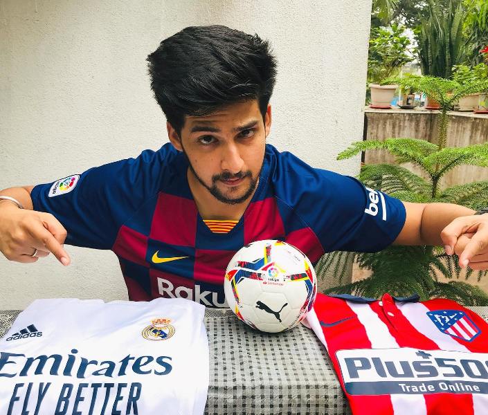 Sohil Jhuti in the FC Barcelona jersey